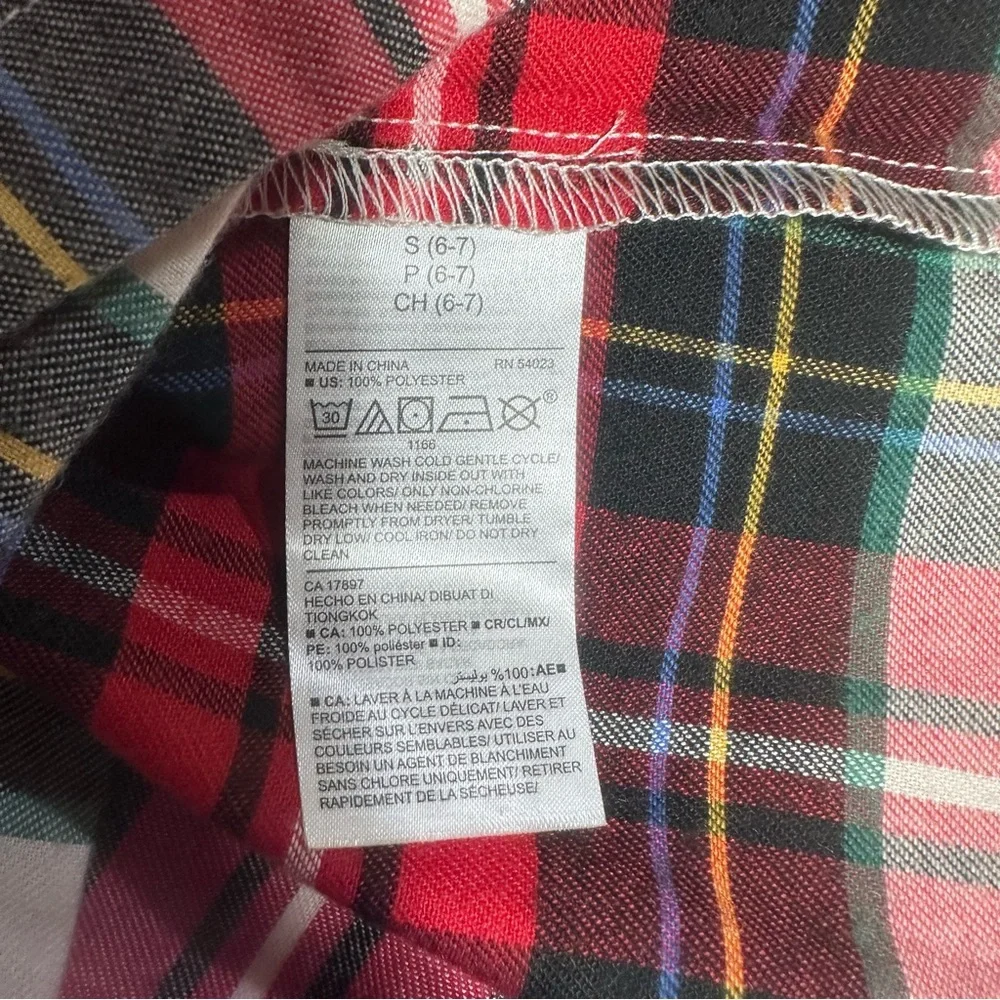 Old Navy flannel plaid NWOT pajama set boys small 6-7